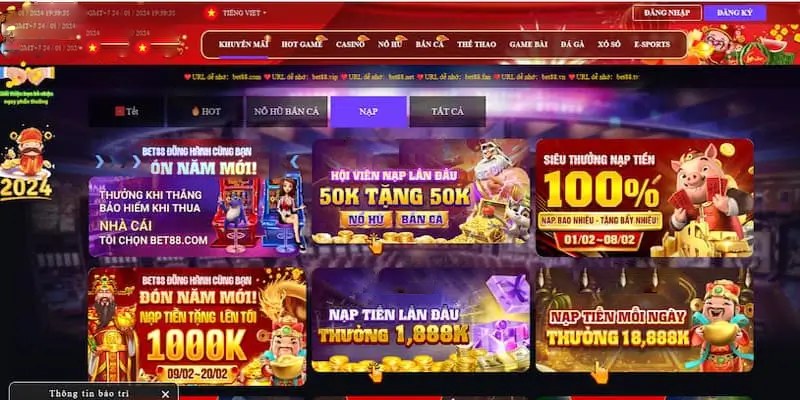 Điểm danh các ưu đãi lớn của BET88 trong 2024